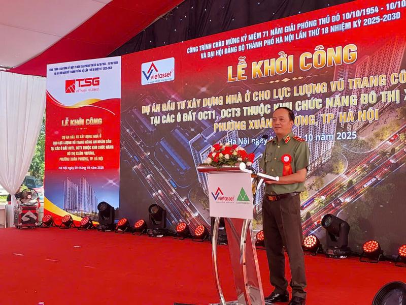 Khởi công dự án đầu tư xây dựng nhà ở cho CBCS CAND tại khu đô thị Xuân Phương