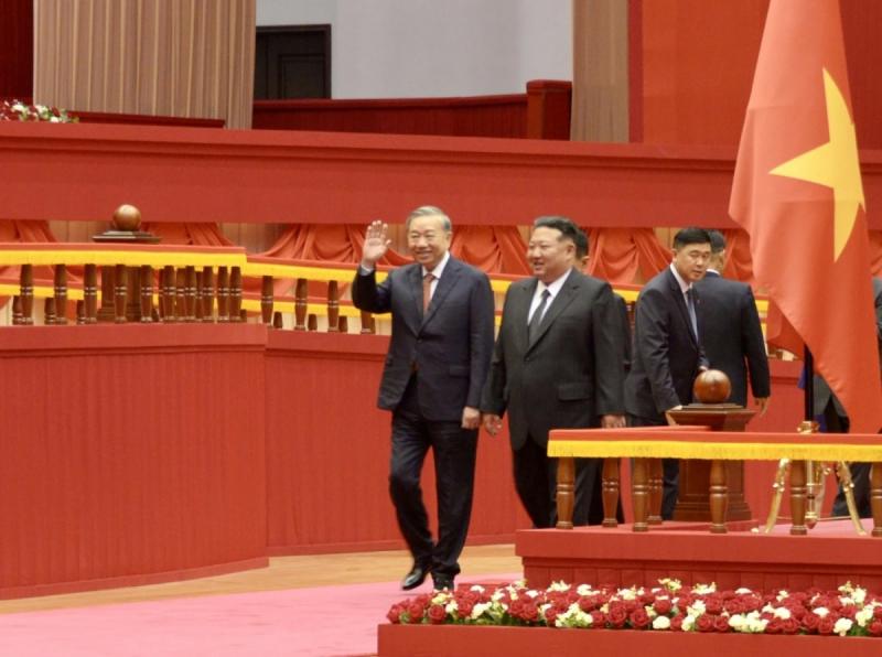 Lễ đón Tổng Bí thư Tô Lâm thăm cấp Nhà nước Cộng hòa Dân chủ Nhân dân Triều Tiên