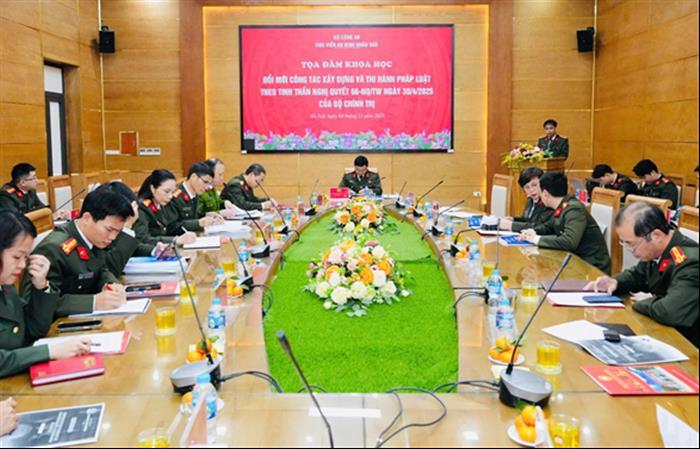 Tọa đàm khoa học “Đổi mới công tác xây dựng và thi hành pháp luật theo tinh thần Nghị quyết số 66-NQ/TW ngày 30/4/2025 của Bộ Chính trị”