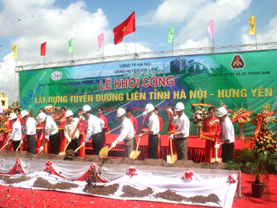 Khởi công tuyến đường liên tỉnh Hà Nội – Hưng Yên