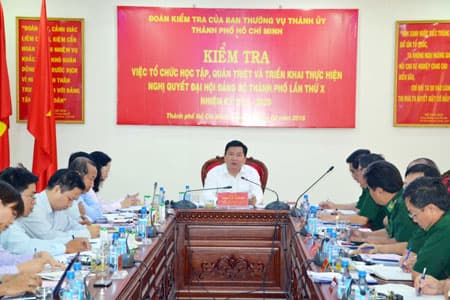 Kiểm tra việc học tập, quán triệt, thực hiện Nghị quyết tại Bộ đội Biên phòng TP Hồ Chí Minh