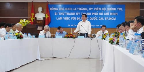 Thành ủy TP Hồ Chí Minh làm việc với Đại học Quốc gia TP Hồ Chí Minh
