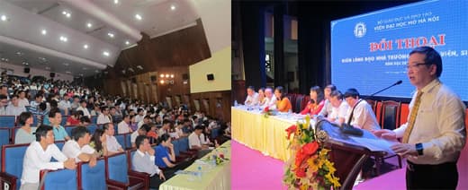 Lãnh đạo Viện Đại học Mở Hà Nội đối thoại với học viên, sinh viên
