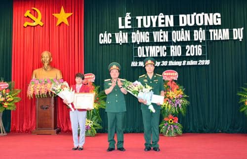 Bộ Quốc phòng tuyên dương vận động viên quân đội tham dự Olympic Rio 2016