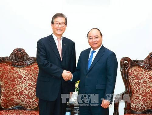 Thủ tướng Nguyễn Xuân Phúc tiếp Chủ tịch Ngân hàng Phát triển Hàn Quốc