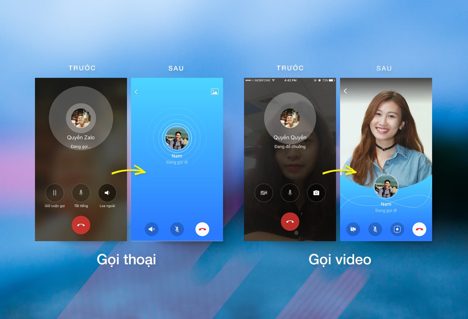 Zalo cập nhật diện mạo mới cho cuộc gọi thoại và gọi video