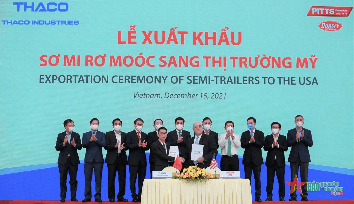 THACO xuất khẩu 40.500 sơ mi rơ moóc trị giá 565 triệu USD sang thị trường Mỹ