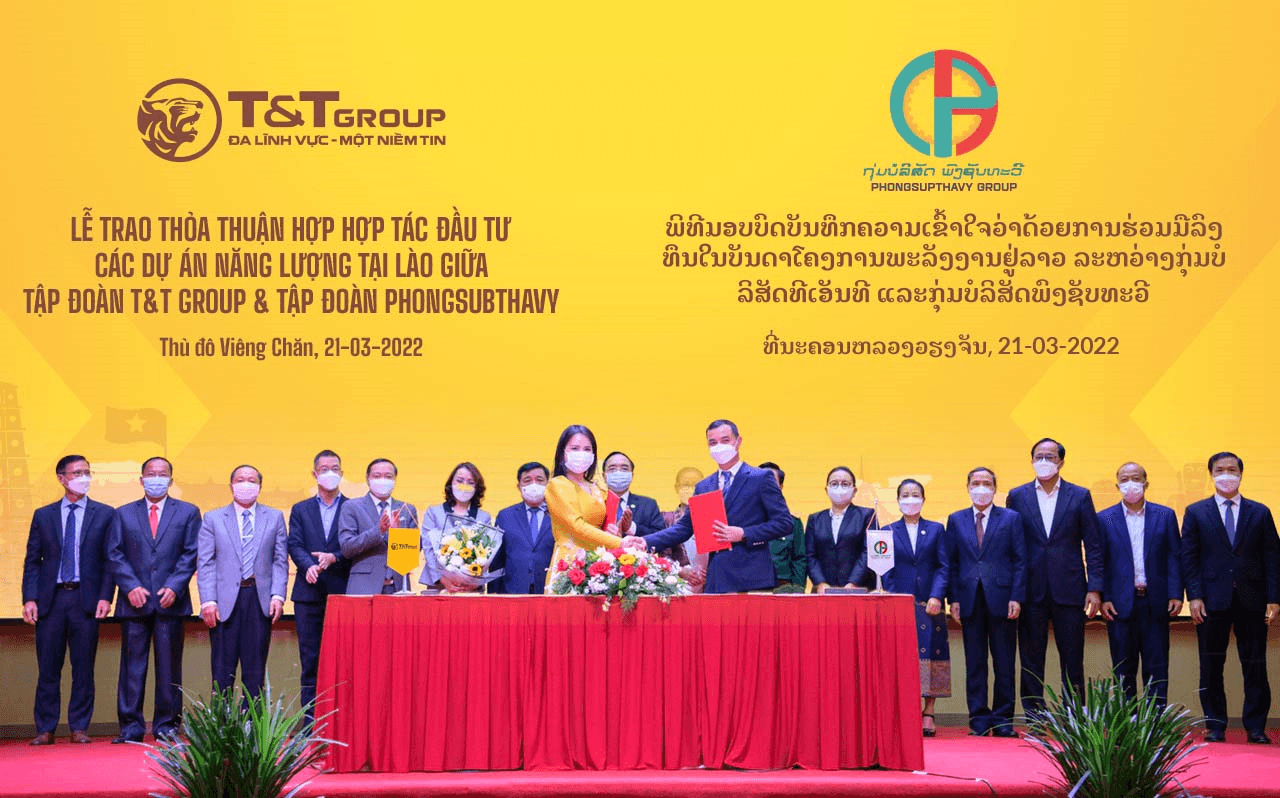 T&T Group hợp tác với tập đoàn hàng đầu của Lào, phát triển 2.500MW điện tái tạo