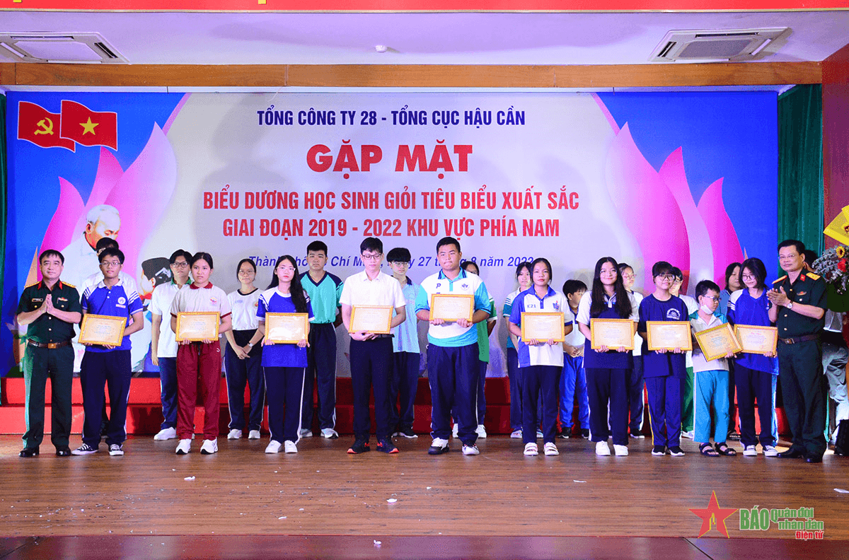Tổng công ty 28 (Tổng cục Hậu cần) biểu dương học sinh giỏi, tiêu biểu xuất sắc giai đoạn 2019-2022