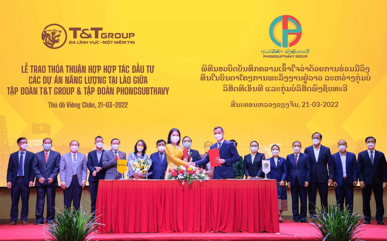 T&T Group hợp tác với tập đoàn hàng đầu của Lào, phát triển 2.500mw điện tái tạo