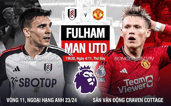 Lịch thi đấu bóng đá hôm nay, 4-11-2023: Fulham gặp MU