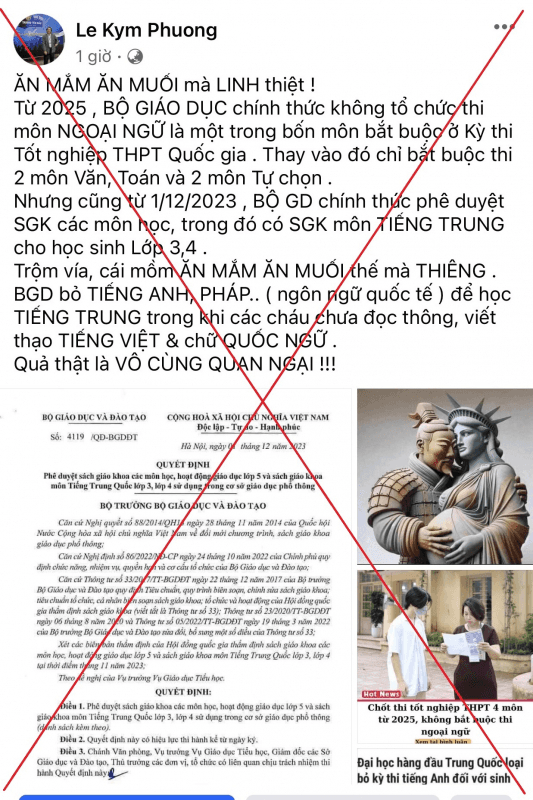 Bộ Giáo dục và Đào tạo cảnh báo thông tin xuyên tạc về sách giáo khoa tiếng Trung Quốc