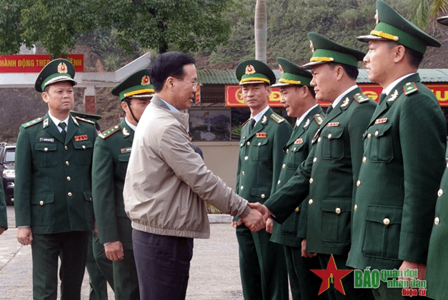 Chủ tịch nước Võ Văn Thưởng thăm, chúc Tết nhân dân, Bộ đội Biên phòng tại Nghệ An