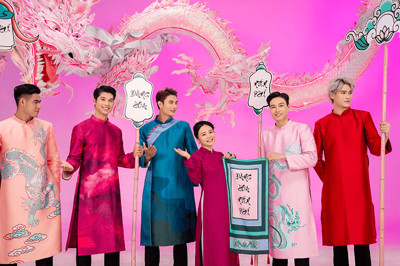 Năm Giáp Thìn và hình tượng rồng trên áo dài Việt của nhà thiết kế Vũ Lan Anh