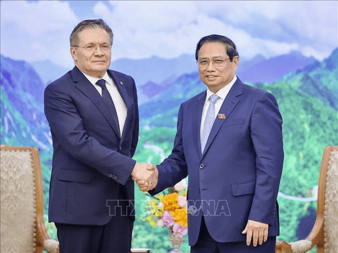 Thủ tướng Phạm Minh Chính tiếp Tổng giám đốc Tập đoàn Năng lượng Nguyên tử Quốc gia Nga