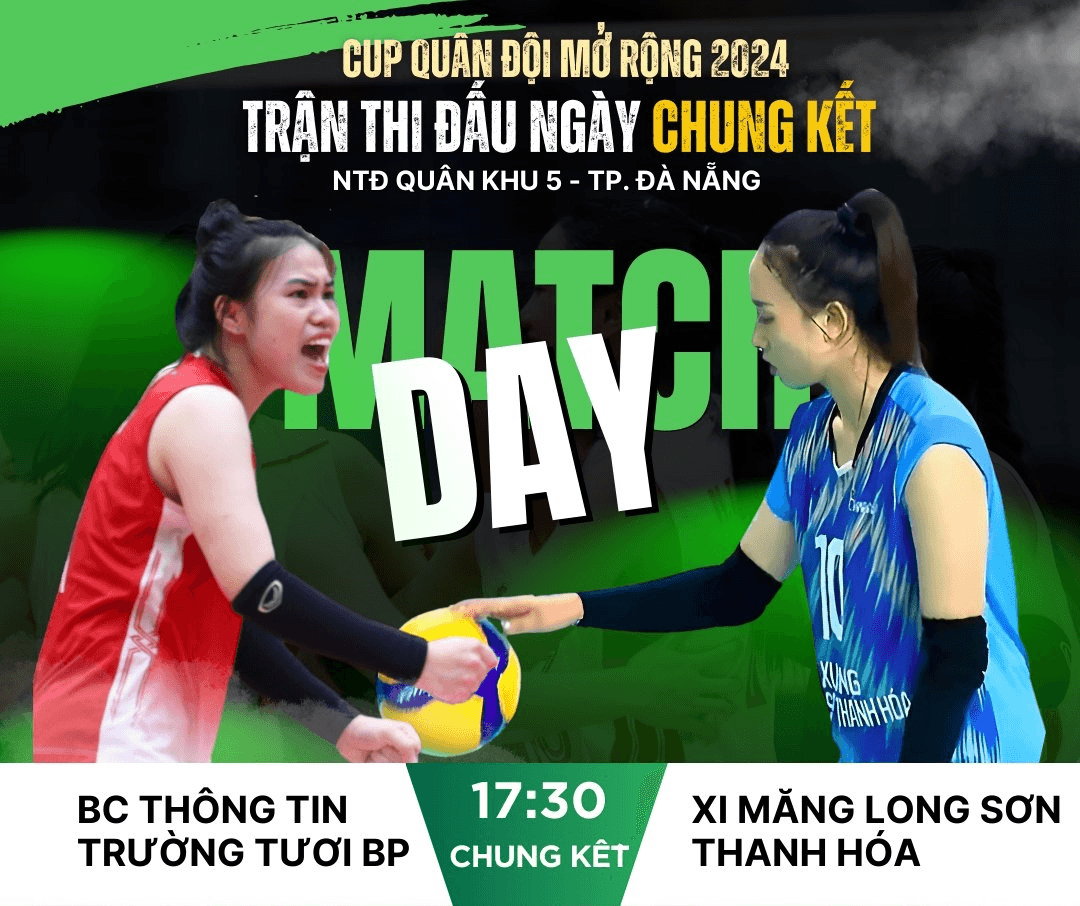 Link xem trực tiếp chung kết nữ Giải bóng chuyền Cúp Quân đội mở rộng 2024