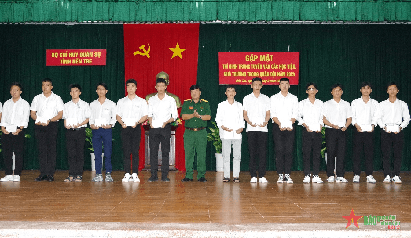 Bến Tre có 5 đảng viên trúng tuyển các học viện, nhà trường trong quân đội