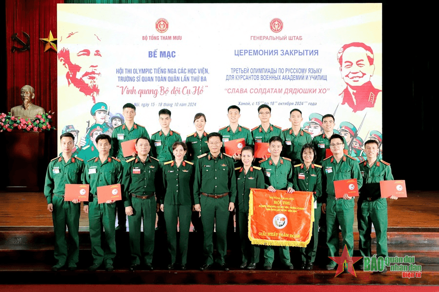 Học viện Kỹ thuật Quân sự giành giải Nhất Hội thi Olympic tiếng Nga các học viện, trường Quân đội lần thứ ba