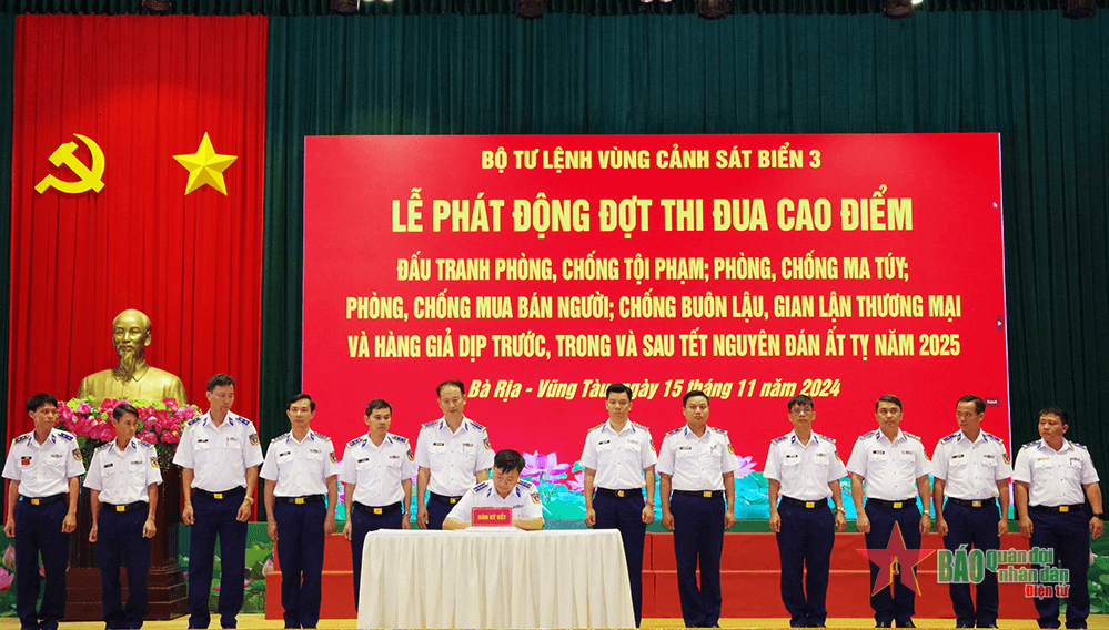 Bộ tư lệnh Vùng Cảnh sát biển 3 phát động thi đua cao điểm dịp Tết Nguyên đán Ất Tỵ 2025