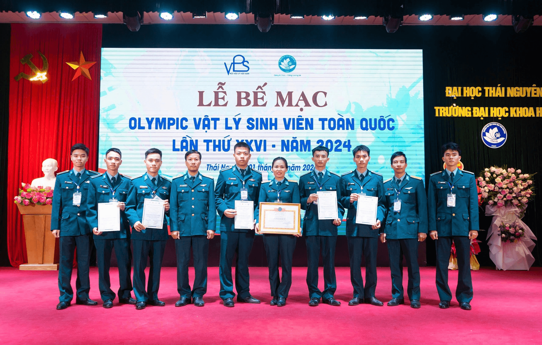 Học viện Phòng không-Không quân đoạt giải Nhì toàn đoàn cuộc thi Olympic Vật lý sinh viên toàn quốc lần thứ XXVI