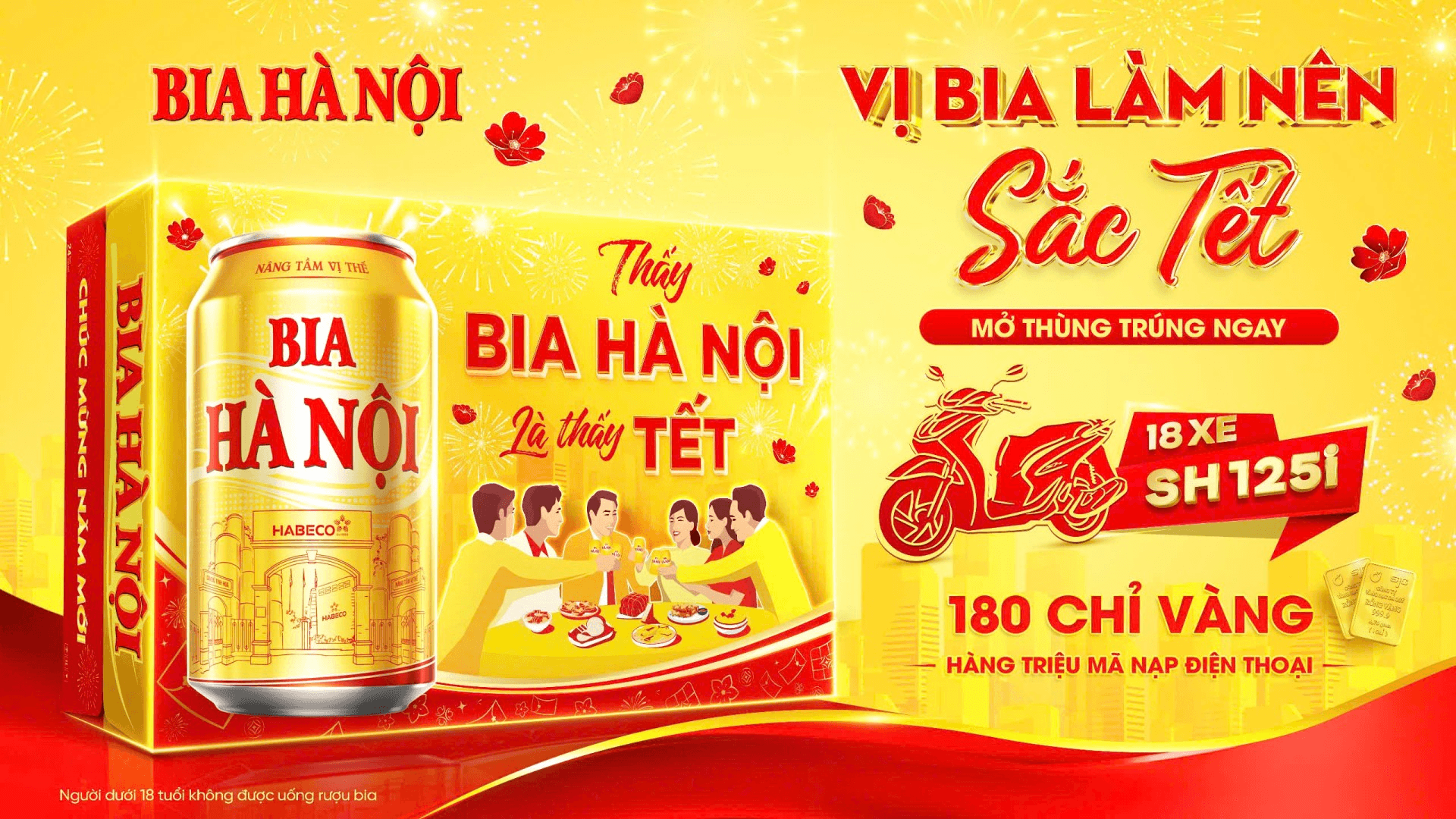 Tết này thêm đỏ cùng triệu lộc vàng khuyến mại từ Bia Hà Nội  - Tết 2025
