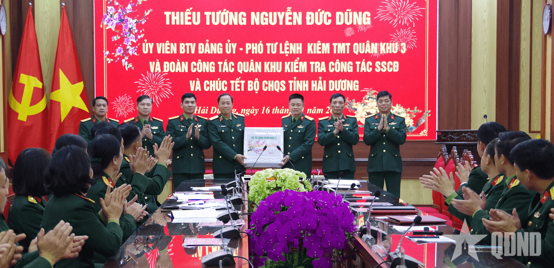 Lãnh đạo Quân khu 3 thăm, kiểm tra và chúc Tết Bộ CHQS tỉnh Hải Dương
