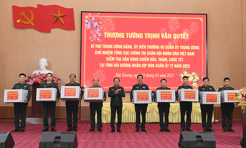 Thượng tướng Trịnh Văn Quyết kiểm tra, thăm, chúc Tết tại tỉnh Hải Dương