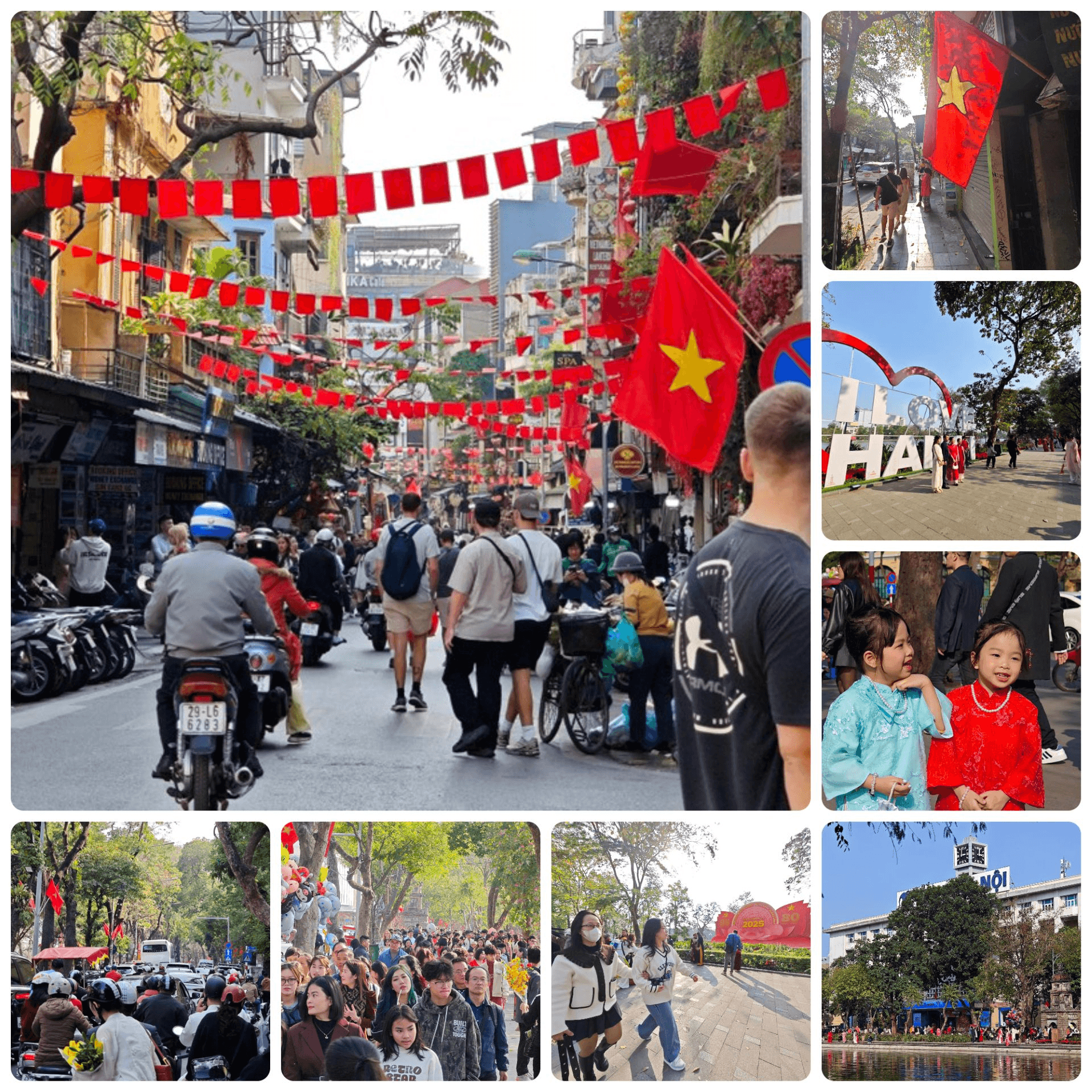 Nắng lên rực rỡ, người dân Thủ đô dạo phố du xuân