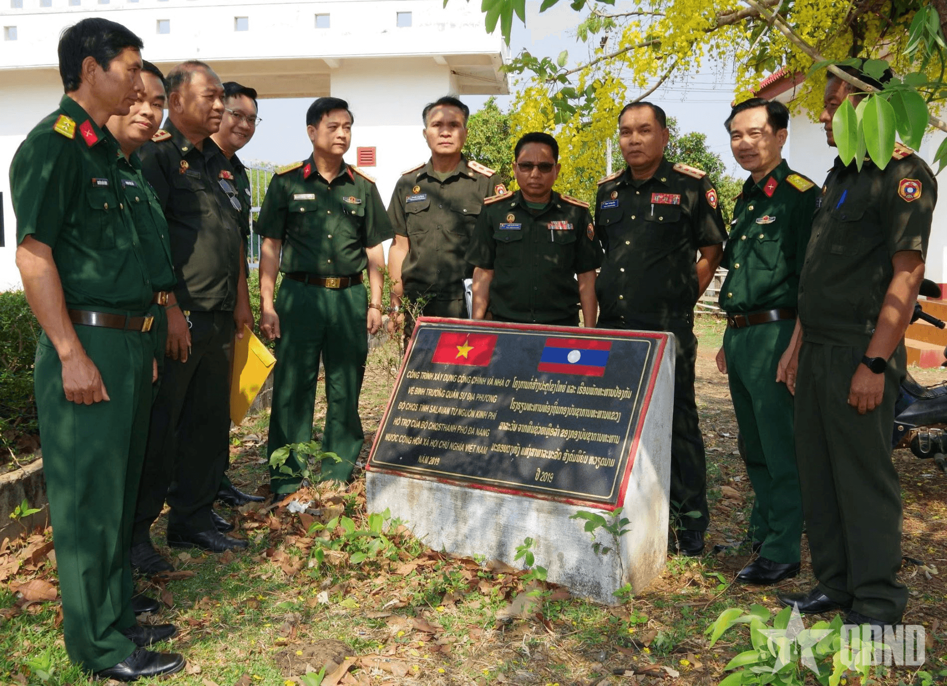 Bộ CHQS TP Đà Nẵng thăm, chúc Tết Bộ CHQS tỉnh Salavan, Lào