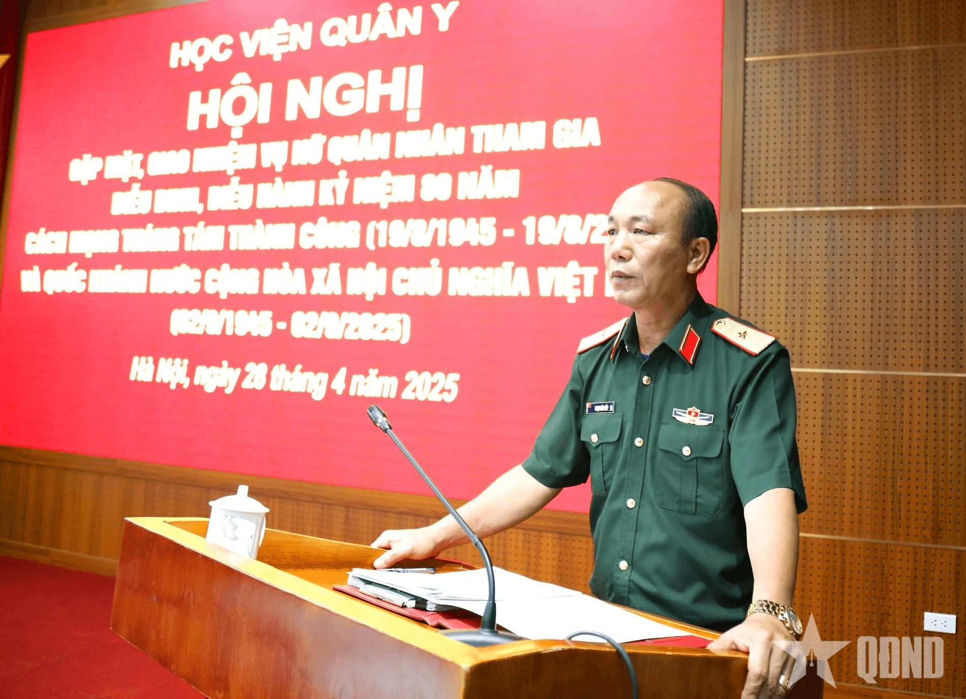 Học viện Quân y gặp mặt lực lượng thực hiện nhiệm vụ diễu binh, diễu hành