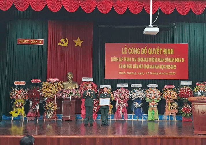 Thành lập Trung tâm Giáo dục Quốc phòng và an ninh thuộc Trường Quân sự Quân đoàn 34