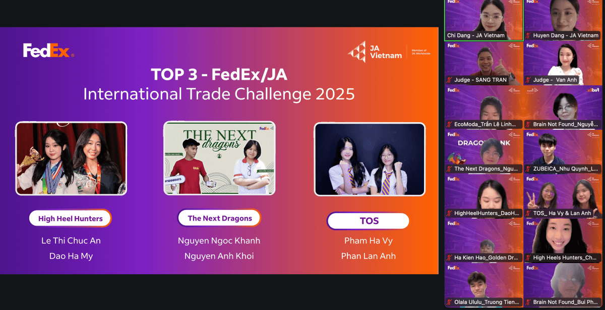 Học sinh Việt Nam tham gia vòng chung kết Cuộc thi Thử thách Thương mại quốc tế FedEx/JA 2025