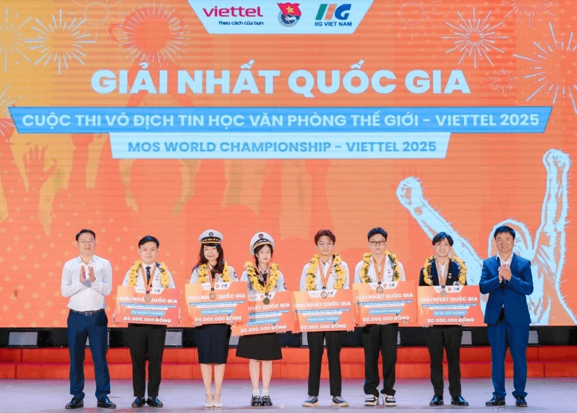 Vinh danh 6 quán quân quốc gia Cuộc thi vô địch tin học văn phòng thế giới - Viettel 2025