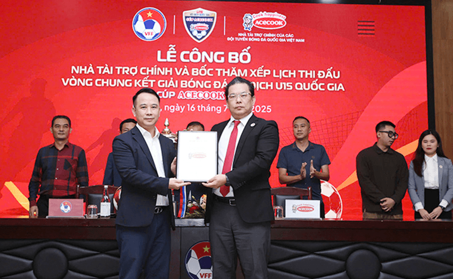 Acecook Việt Nam là nhà tài trợ giải bóng đá U15 quốc gia 2025