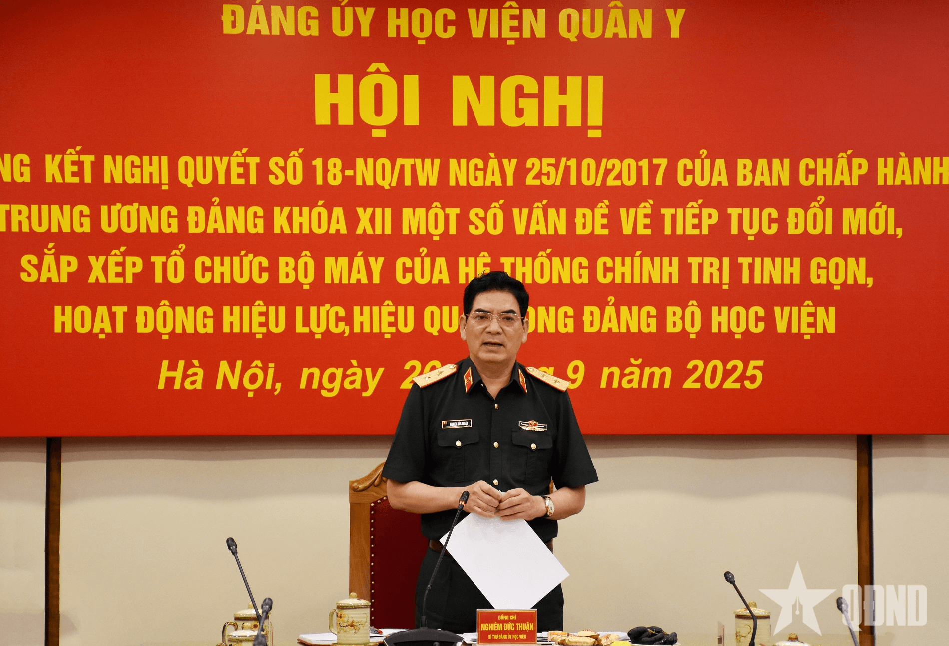 Đảng ủy Học viện Quân y tổng kết Nghị quyết số 18-NQ/TW