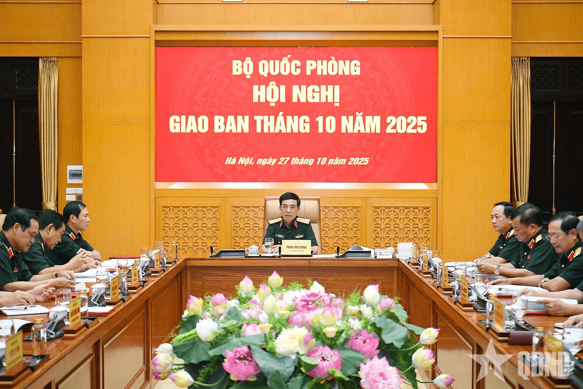 Đại tướng Phan Văn Giang chủ trì Hội nghị giao ban Bộ Quốc phòng tháng 10-2025