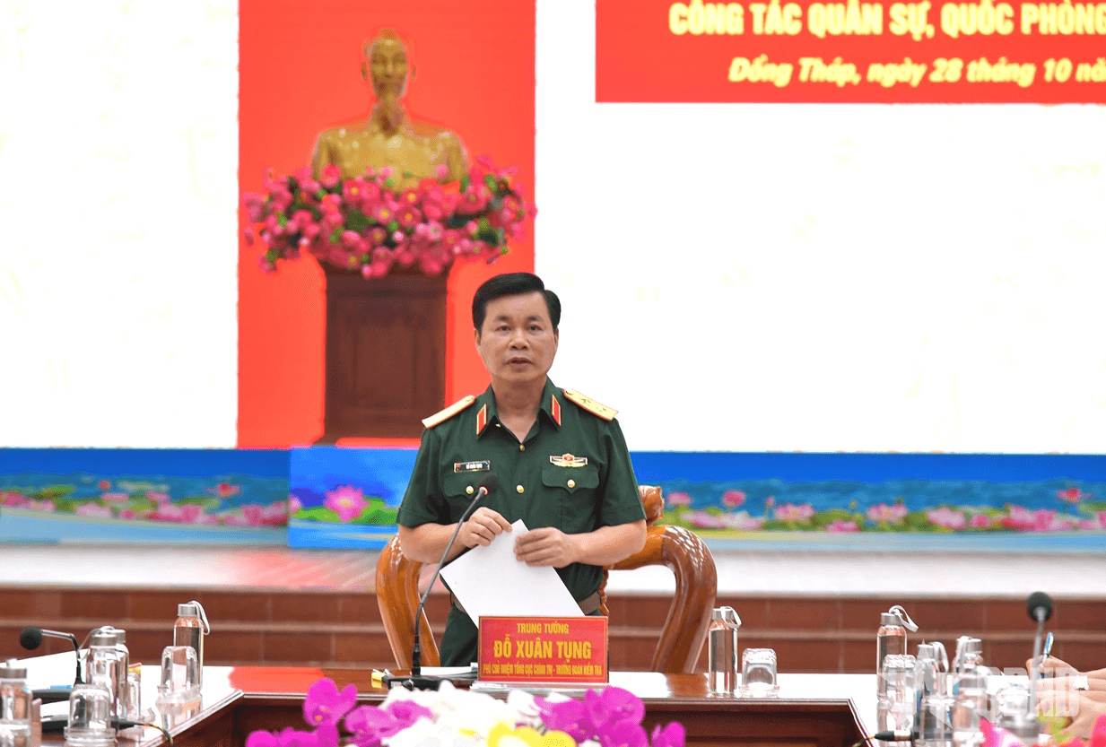 Đoàn kiểm tra Bộ Quốc phòng kiểm tra toàn diện công tác quân sự, quốc phòng tại Đồng Tháp
