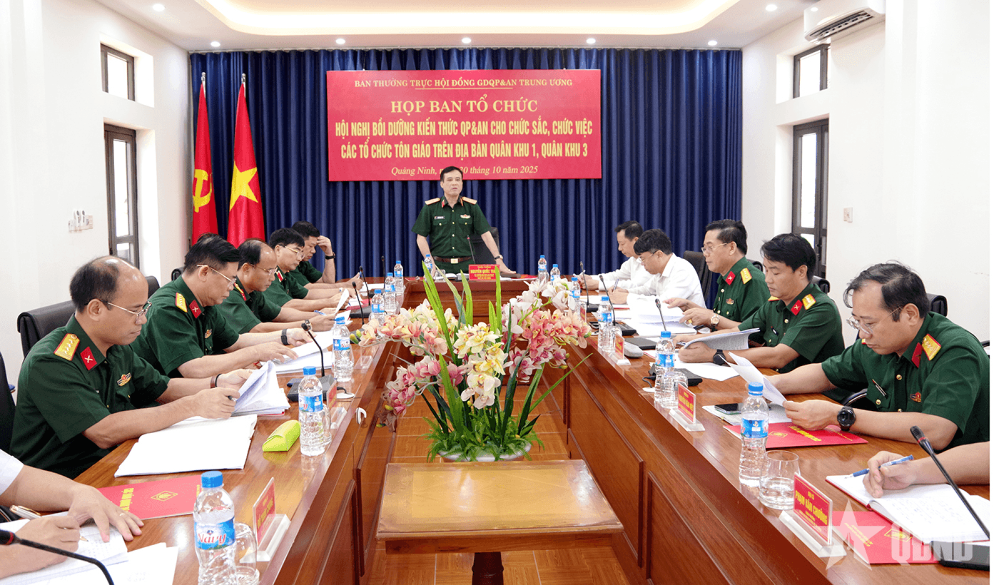 Họp Ban tổ chức Lớp bồi dưỡng kiến thức QP&AN cho chức sắc, chức việc, các tổ chức tôn giáo
