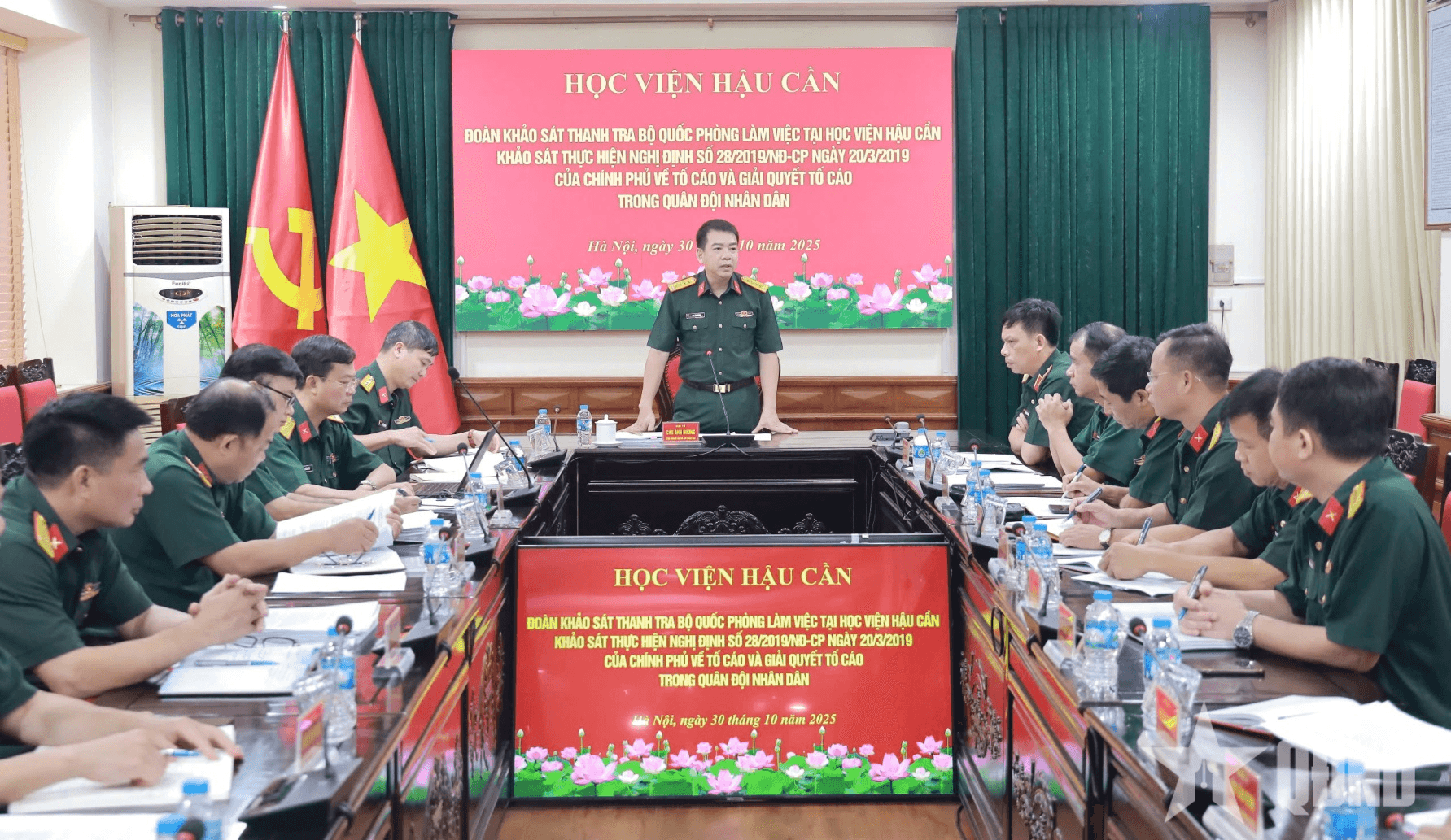 Đoàn khảo sát Thanh tra Bộ Quốc phòng làm việc tại Học viện Hậu cần