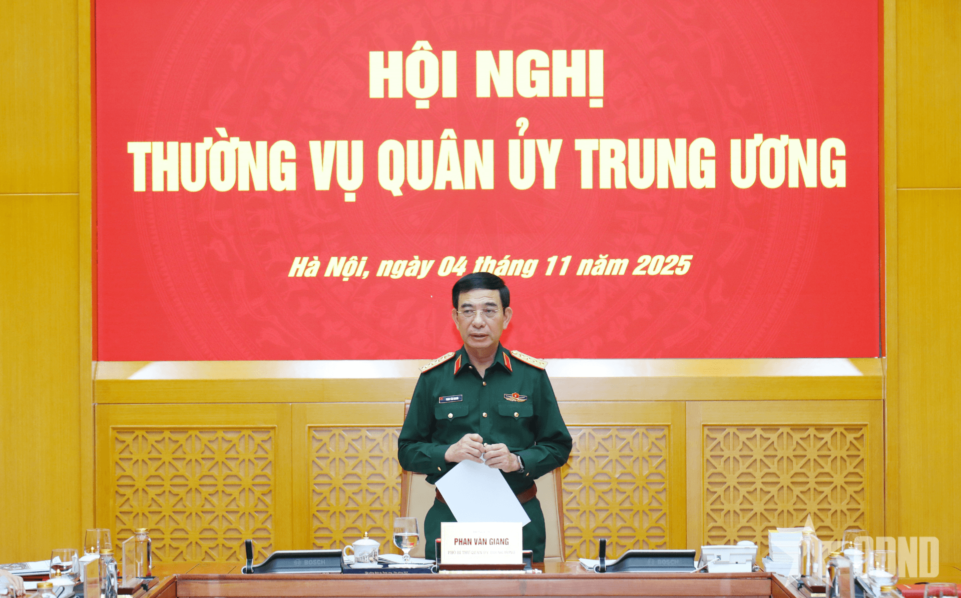 Đại tướng Phan Văn Giang chủ trì Hội nghị Thường vụ Quân ủy Trung ương