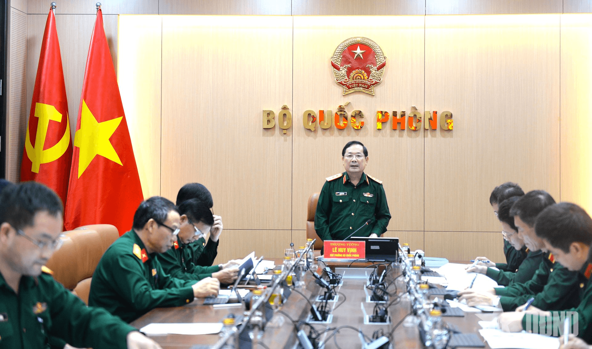 Thượng tướng Lê Huy Vịnh chủ trì hội nghị về dự án đầu tư tăng cường năng lực khoa học và công nghệ