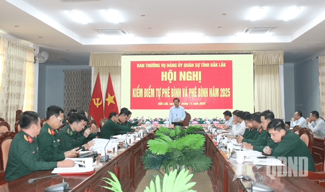 Ban Thường vụ Đảng ủy Quân sự tỉnh Đắk Lắk đánh giá chất lượng năm 2025