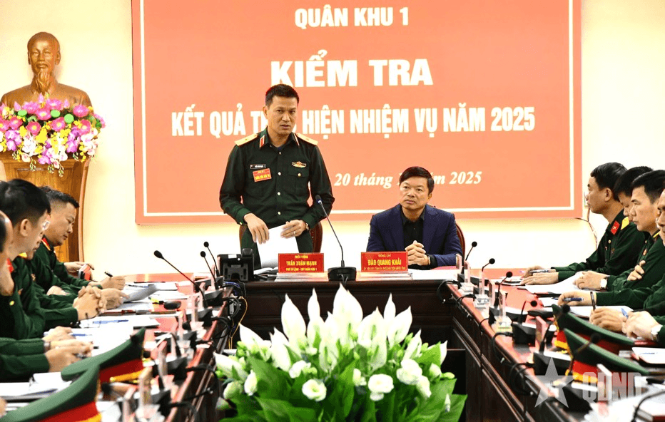 Quân khu 1 kiểm tra kết quả thực hiện nhiệm vụ năm 2025 của Bộ CHQS tỉnh Bắc Ninh