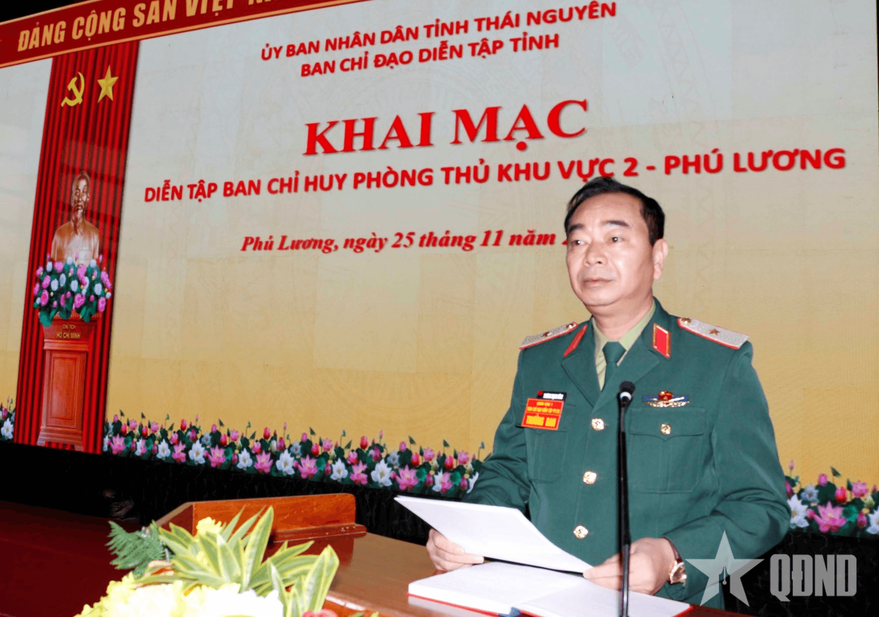 Thái Nguyên: Khai mạc diễn tập Ban chỉ huy phòng thủ khu vực 2 - Phú Lương