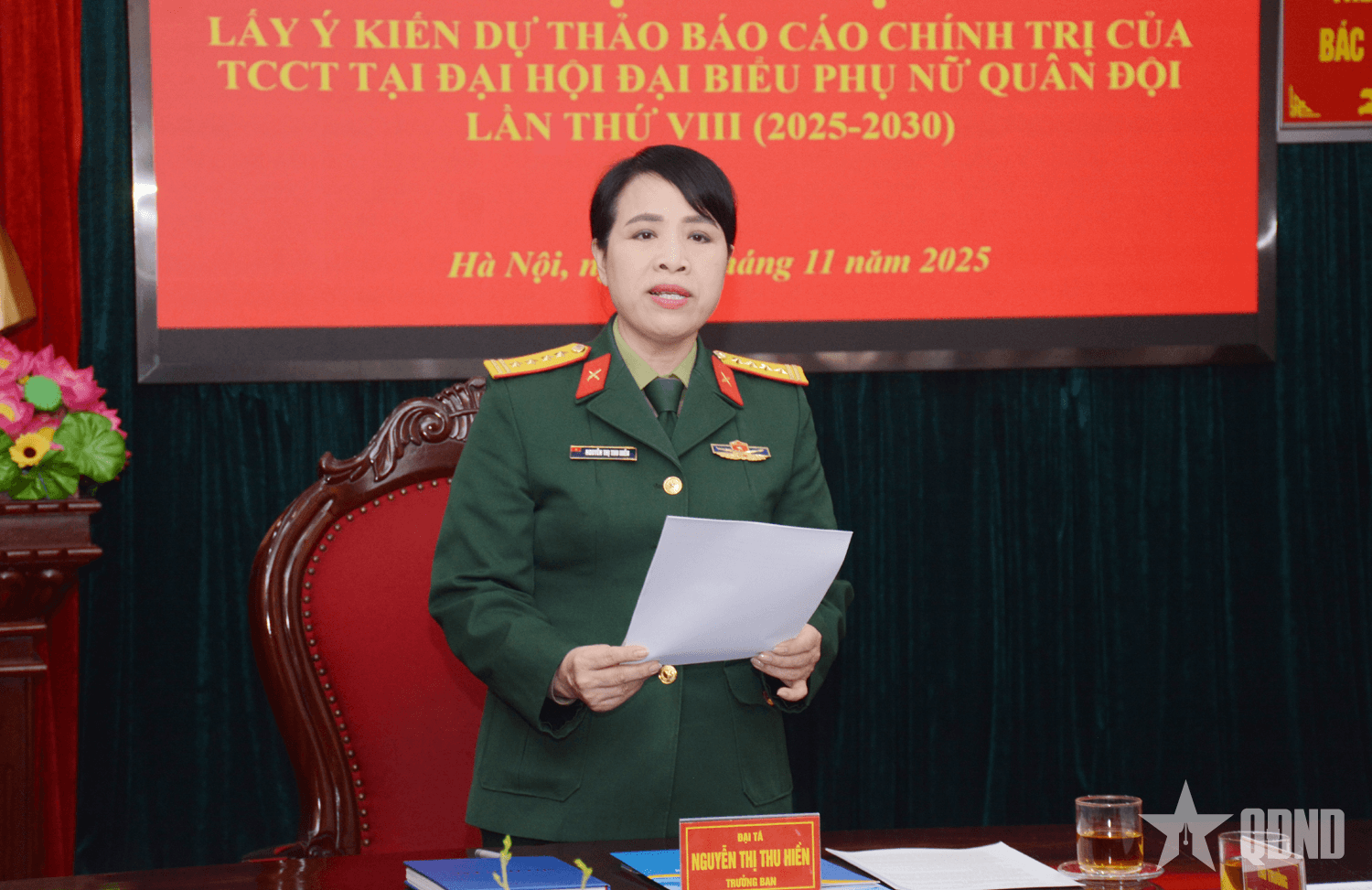 Tổ chức lấy ý kiến vào dự thảo các văn kiện tại Đại hội đại biểu phụ nữ Quân đội lần thứ VIII