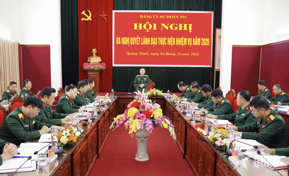 Đảng ủy Sư đoàn 395 ra Nghị quyết lãnh đạo thực hiện nhiệm vụ năm 2026