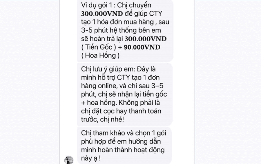 Cảnh giác với chiêu trò lừa đảo “đơn hàng giá rẻ - hoàn tiền, trả hoa hồng”