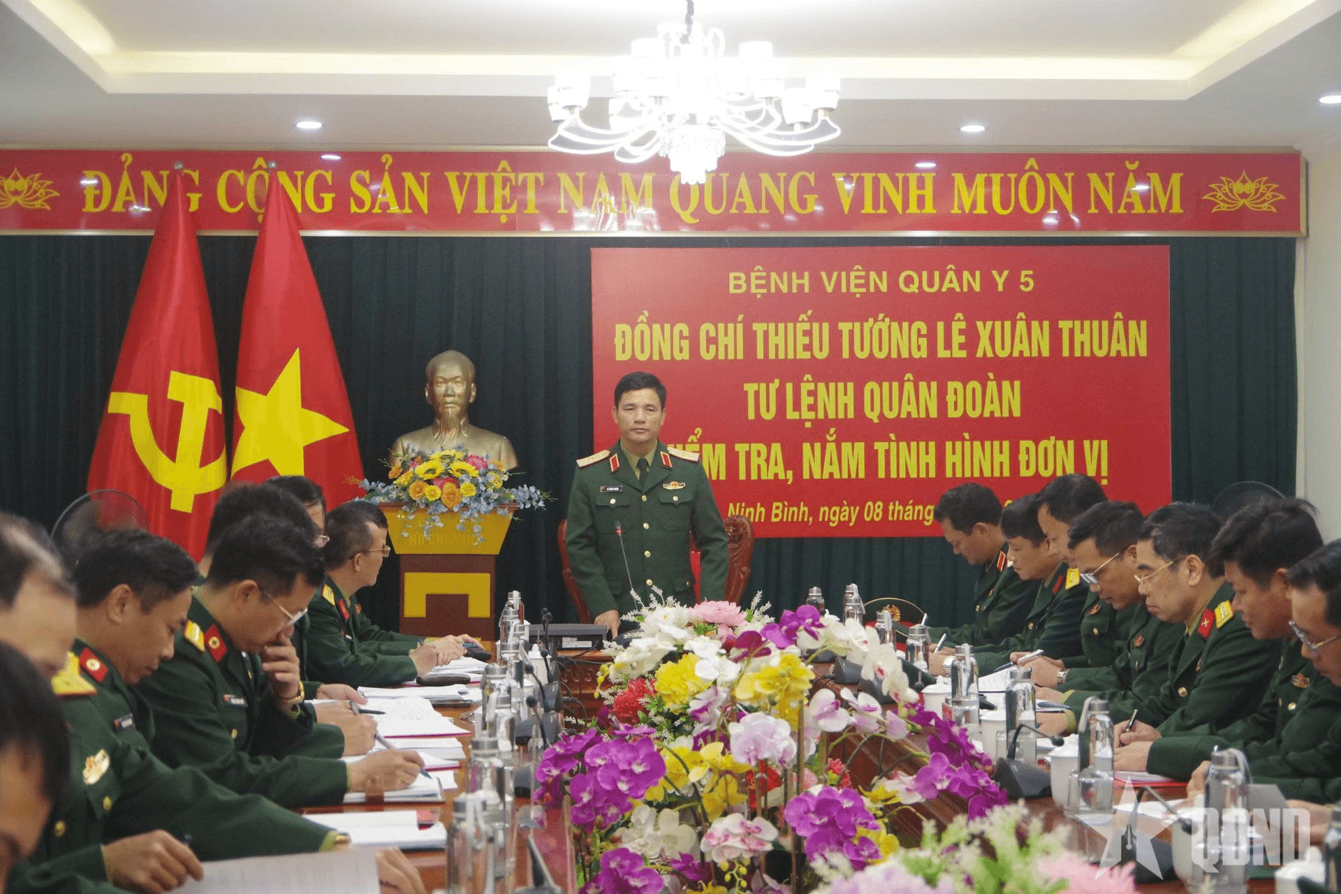 Tư lệnh Quân đoàn 12 kiểm tra, nắm tình hình tại Bệnh viện Quân y 5