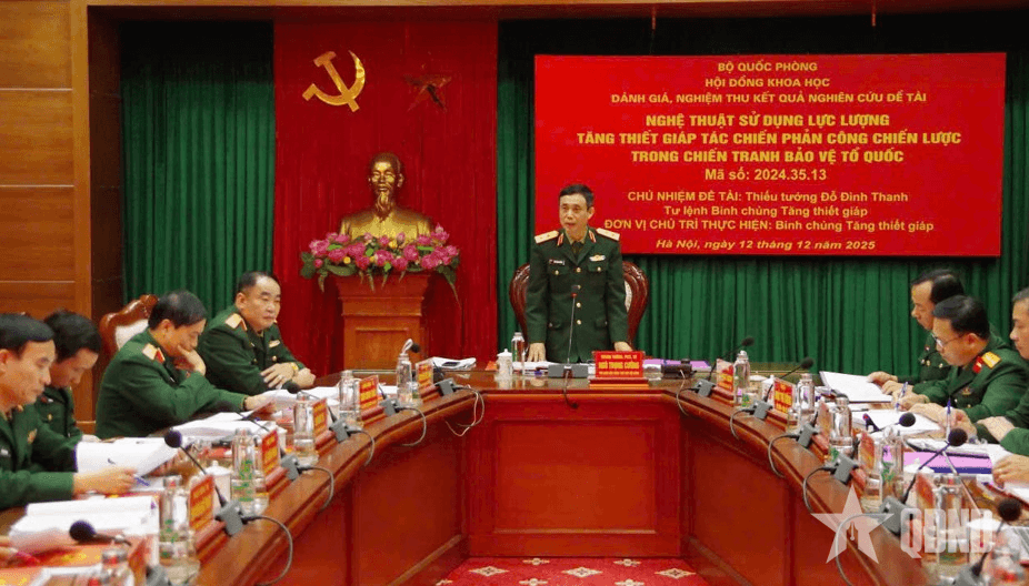 Nghiệm thu đề tài khoa học nghệ thuật quân sự cấp Bộ Quốc phòng về lực lượng Tăng thiết giáp