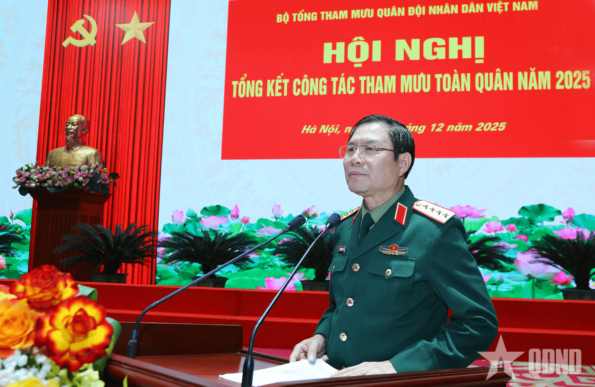 Đại tướng Nguyễn Tân Cương chủ trì Hội nghị tổng kết công tác tham mưu toàn quân năm 2025